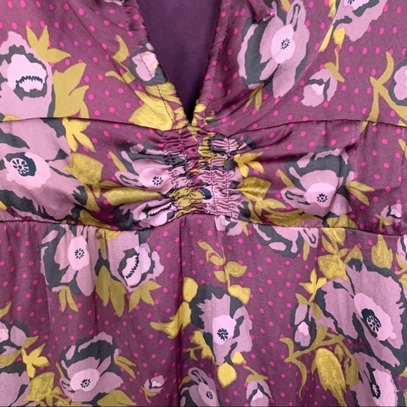 Free People Morning Light Long Sleeve Mini Floral Dress Size 8 - Picture 10 of 12